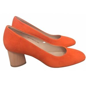COS Orange suede pumps